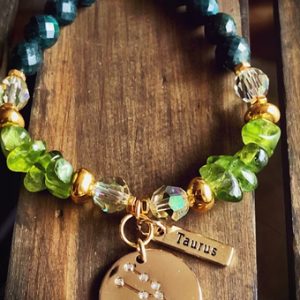 Taurus Birthstone Bracelet | Emerald & Peridot bracelet | Inspirational Swarovski Jewelry
