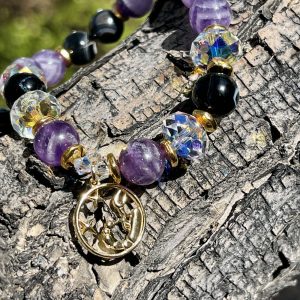 Scorpio Manifesting Bracelet | Obsidian & Amethyst Bracelet | Crystal Passions®