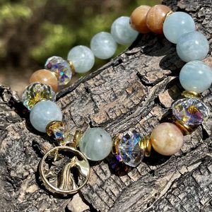 Aquarius Manifestation Bracelet | Aquamarine & Sunstone Bracelet | Crystal Passions®